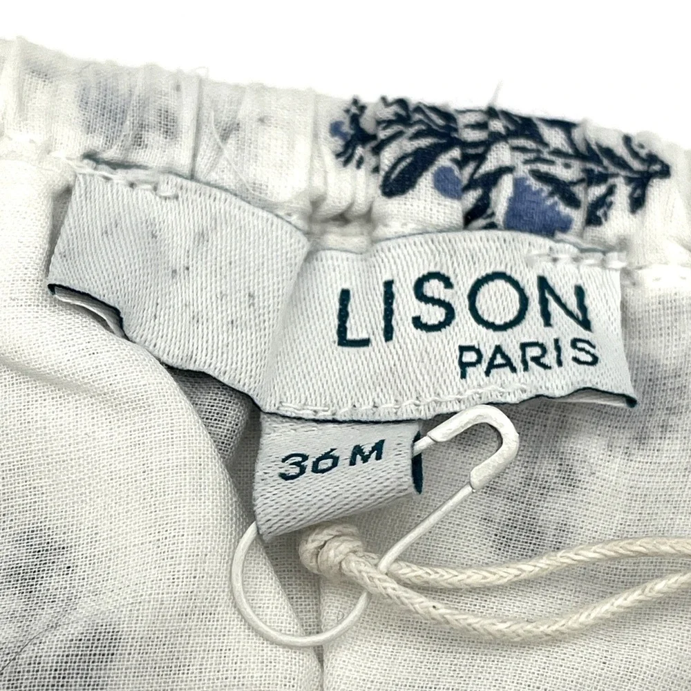 Lot of 3 Lison Paris Baby Bloomers 36M White Blue Cotton Ruffle NWT‎